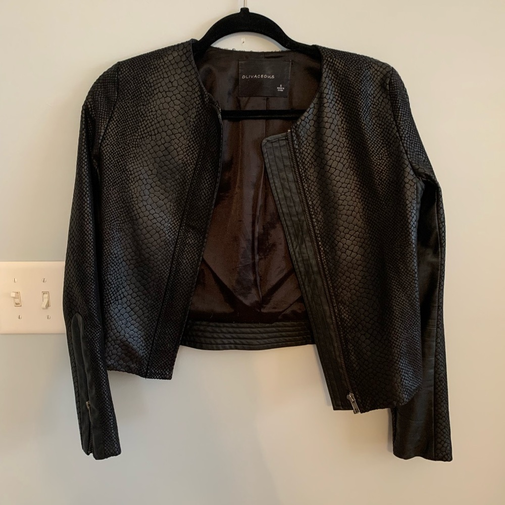 Snakeskin leather jacket, size small